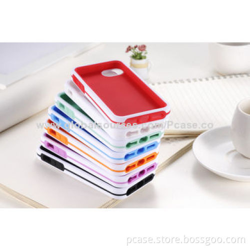 Combo Case for iPhone 5, Soft Silicone Inside, Hard PC Outside, Three-in-one